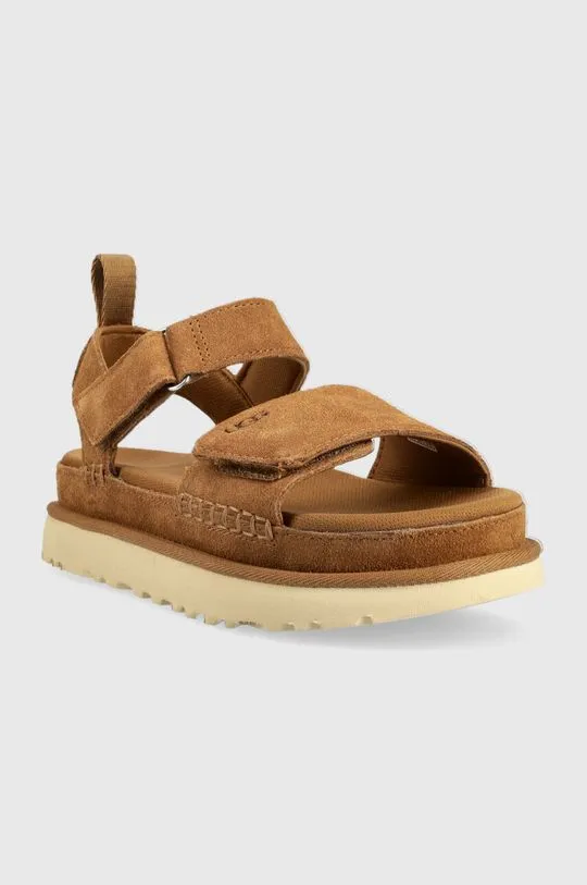 UGG suede sandals Goldenstar women's brown color 1136783