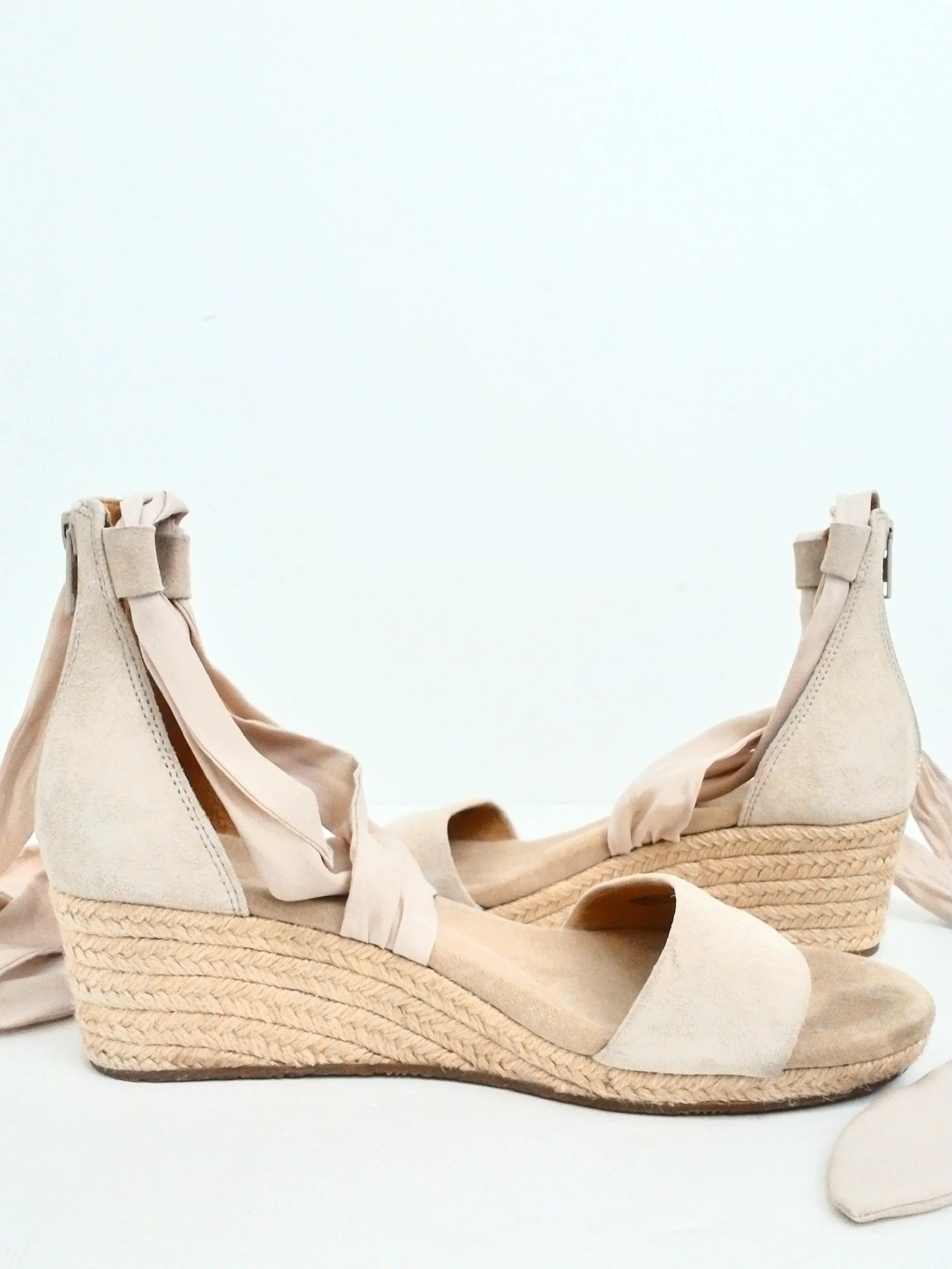 UGG Women's Nude Wedge Espadrille Sandals Size 10