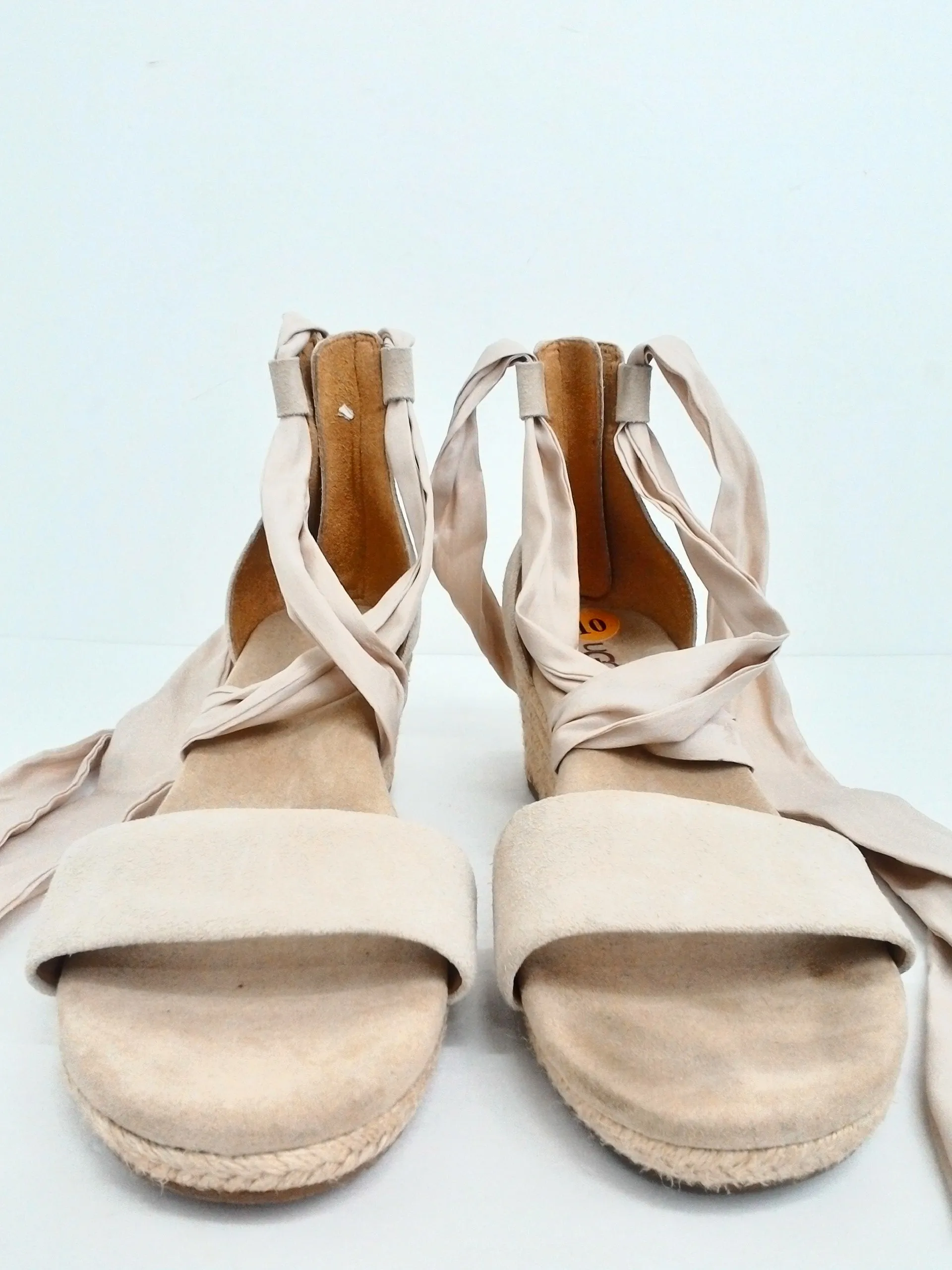 UGG Women's Nude Wedge Espadrille Sandals Size 10