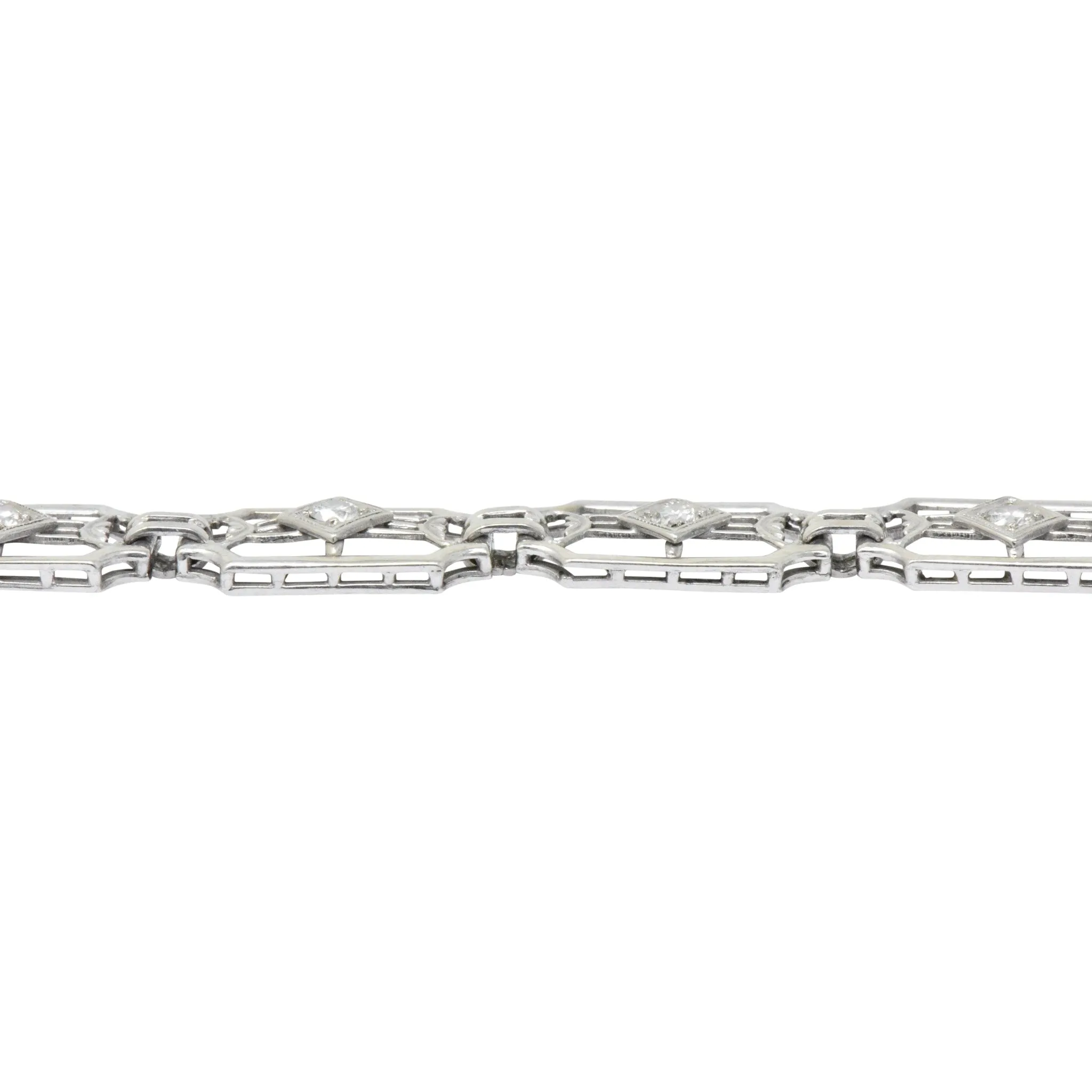 Versatile Art Deco .40 CTW Diamond 14K White Gold Bracelet