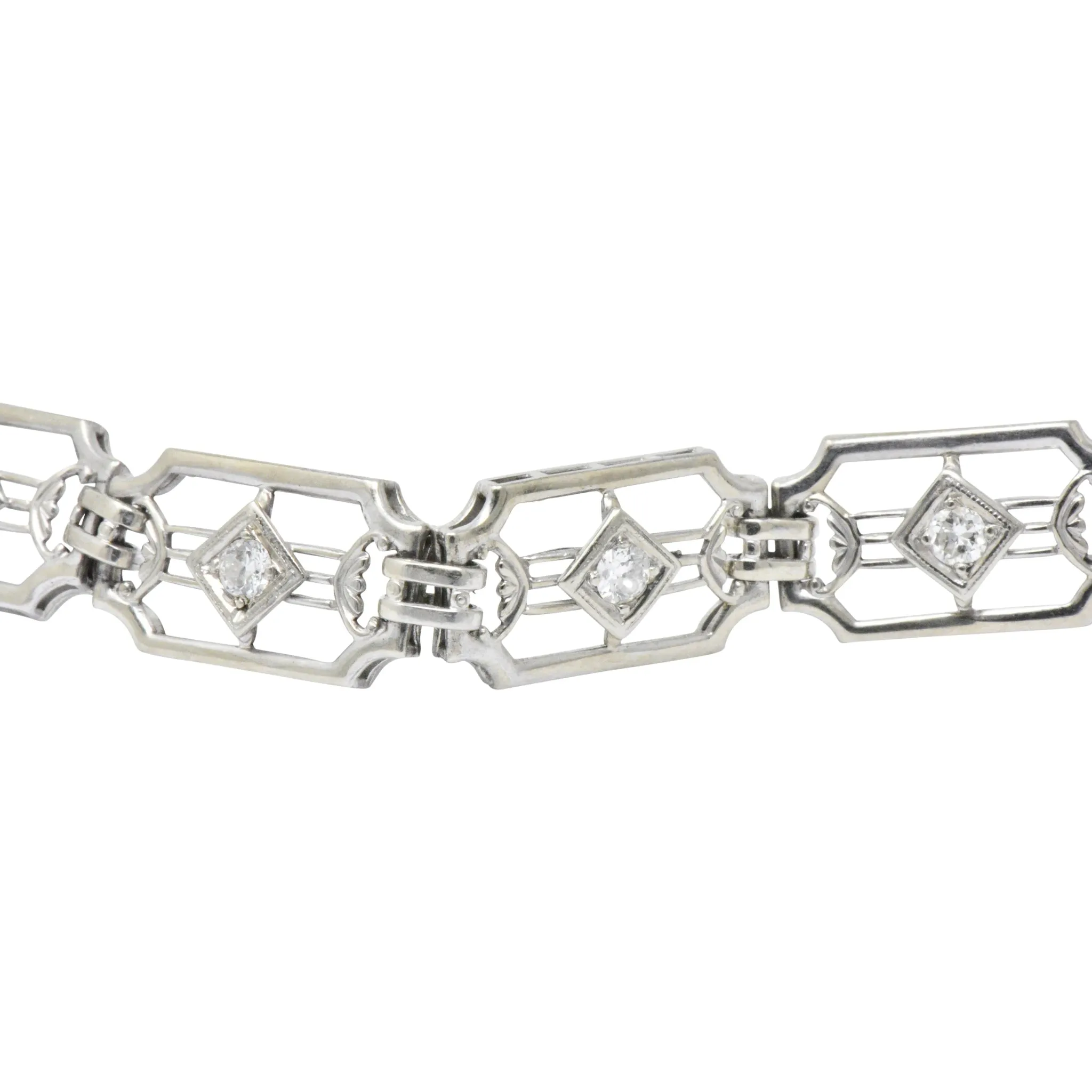 Versatile Art Deco .40 CTW Diamond 14K White Gold Bracelet