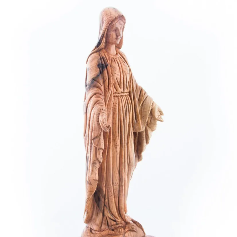 Virgin Mary, Olive Wood Carving, 16 Statue from Bethlehem