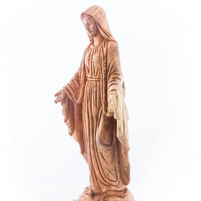 Virgin Mary, Olive Wood Carving, 16 Statue from Bethlehem