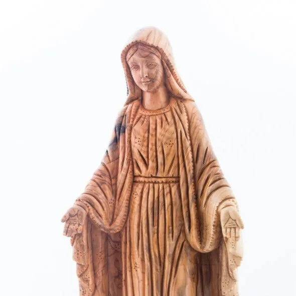 Virgin Mary, Olive Wood Carving, 16 Statue from Bethlehem