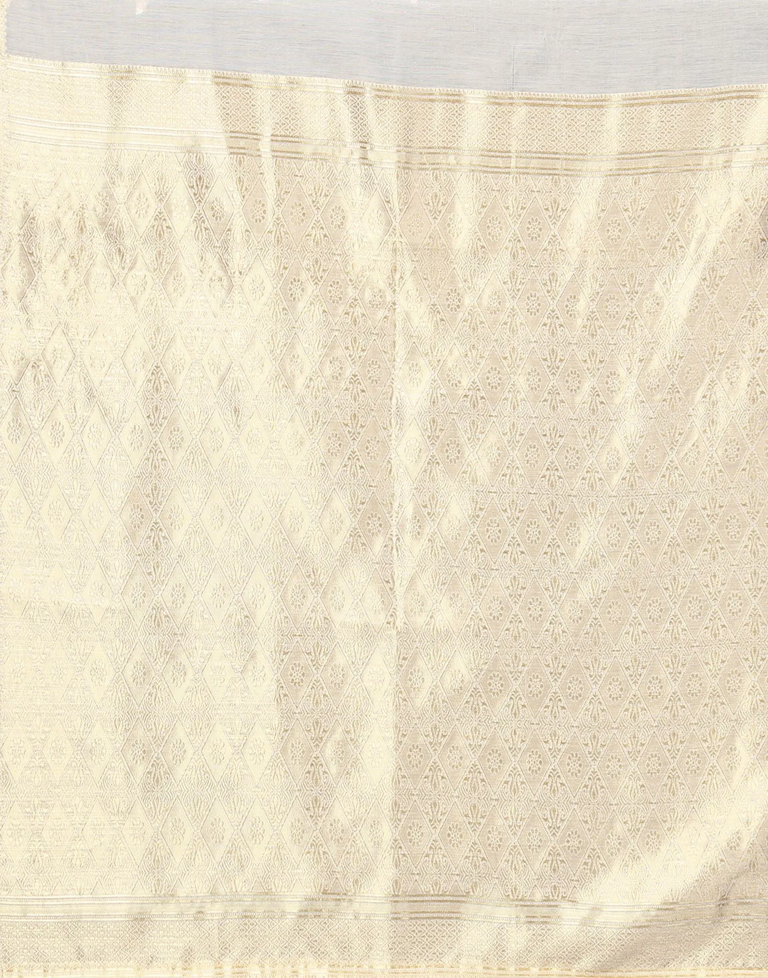 White Banarasi Cotton Saree