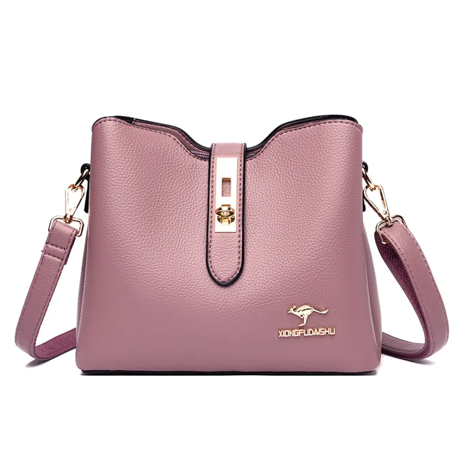 Women's Casual Designer Synthetic Leather Shoulder Crossbody Handbag