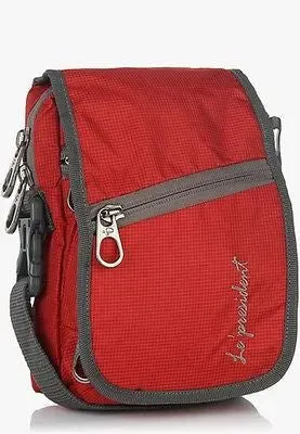 WP 03 Red Waist Pouch / Messenger Bag / Travel Accessory by President Bags