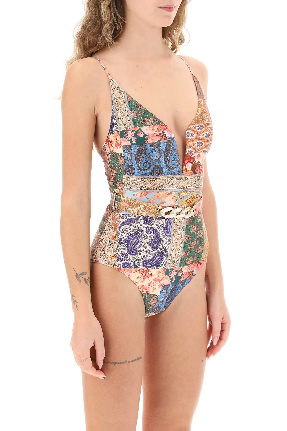 Zimmermann             Devi Plunge One Piece Swimsuit   Multicolor